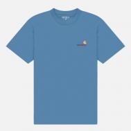 Мужская футболка  American Script, цвет синий, размер S Carhartt WIP