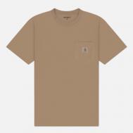 Мужская футболка  Pocket Logo, цвет бежевый, размер L Carhartt WIP