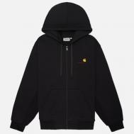 Мужская толстовка  Full Zip Hooded American Script, цвет чёрный, размер L Carhartt WIP