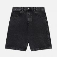 Мужские шорты  Worker Pembroke Black Denim 13.56 Oz, цвет чёрный, размер 34 Edwin