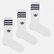 Комплект носков  Originals 3-Stripes High Crew 3-Pack, цвет белый, размер 43-45 EU Adidas