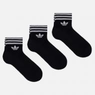 Комплект носков  Originals 3-Stripes Ankle 3-Pack, цвет чёрный, размер 46-48 EU Adidas