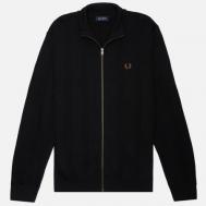 Мужской свитер  Textured Zip Through Cardigan, цвет чёрный, размер XL FRED PERRY