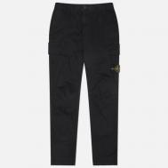 Мужские брюки  Stretch Organic Broken Twill Cotton Old Effect Skinny, цвет чёрный, размер 32 Stone Island