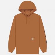 Мужская толстовка  Loose Fit Midweight Logo Sleeve Graphic Hoodie, цвет коричневый, размер XL CARHARTT