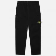 Мужские брюки  Stretch Organic Cotton Satin Regular Cargo, цвет чёрный, размер 30 Stone Island