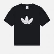 Женская футболка  Originals Trefoil Boxy, цвет чёрный, размер S Adidas