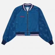 Женская куртка бомбер  Originals SST Denim Graphic Varsity, цвет голубой, размер L Adidas