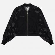 Женская куртка бомбер  Originals SST Denim Graphic Varsity, цвет чёрный, размер L Adidas