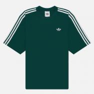 Мужская футболка  Originals Adicolor 3-Stripes Oversized, цвет зелёный, размер M Adidas