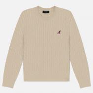 Женский свитер  Classic Logo, цвет бежевый, размер M KANGOL