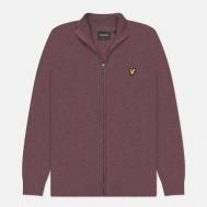 Мужской свитер  Lambswool Blend Zip Through, цвет розовый, размер M Lyle & Scott