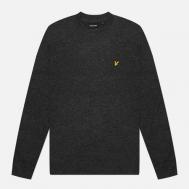 Мужской свитер  Crew Neck Lambswool Blend Regular Fit Jumper, цвет серый, размер L Lyle & Scott