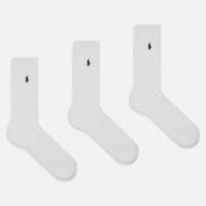Комплект носков  3-Pack Crew Long Sports, цвет белый, размер 40-46 EU Polo Ralph Lauren