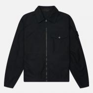 Мужская рубашка  Ghost Piece Cotton Canvas Zipped Overshirt, цвет чёрный, размер M Stone Island