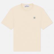 Мужская футболка  Combed Organic Cotton Jersey Compass Patch, цвет бежевый, размер L Stone Island