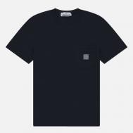 Мужская футболка  Organic Cotton Jersey Fissato Effect Compass Patch, цвет синий, размер L Stone Island