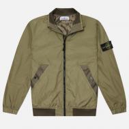 Мужская куртка ветровка  Crinkle Reps NY Stand Collar, цвет оливковый, размер M Stone Island