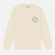 Мужская толстовка  Cotton Fleece Raised Compass Logo Print, цвет белый, размер L Stone Island