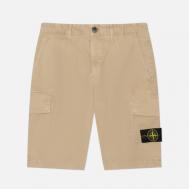 Мужские шорты  Organic Cotton Stretch Broken Twill Old Effect, цвет бежевый, размер 31 Stone Island