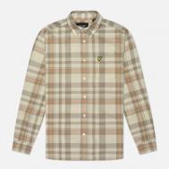 Мужская рубашка  Spring Tartan, цвет бежевый, размер M Lyle & Scott