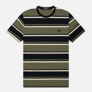 Мужская футболка  Bold Striped, цвет чёрный, размер M FRED PERRY