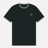 Мужская футболка  Twin Tipped, цвет зелёный, размер XL FRED PERRY