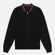 Мужская толстовка  Cotton Artist Stripe Zip Bomber Lounge, цвет чёрный, размер S Paul Smith