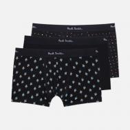 Комплект мужских трусов  Organic Cotton Robot & Alphabet Boxer Briefs 3-Pack, цвет чёрный, размер M Paul Smith