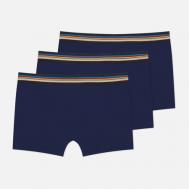 Комплект мужских трусов  Organic Cotton Signature Stripe Band Boxer Briefs 3-Pack, цвет синий, размер XL Paul Smith