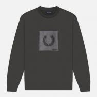 Мужская толстовка  Box Graphic, цвет зелёный, размер XXL FRED PERRY