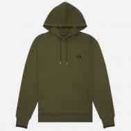 Мужская толстовка  Tipped Hoodie, цвет оливковый, размер XL FRED PERRY