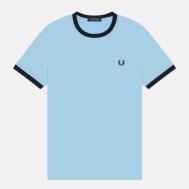 Мужская футболка  Ringer, цвет голубой, размер XL FRED PERRY