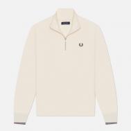 Мужская толстовка  Half Zip, цвет бежевый, размер S FRED PERRY