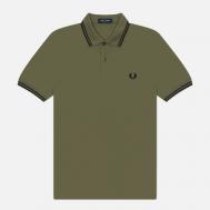Мужское поло  M3600 Twin Tipped, цвет оливковый, размер XL FRED PERRY