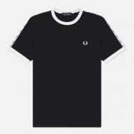 Мужская футболка  Taped Ringer Regular, цвет чёрный, размер XXL FRED PERRY