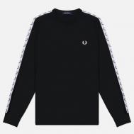 Мужской лонгслив  Taped, цвет чёрный, размер L FRED PERRY