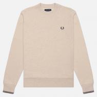 Мужская толстовка  Crew Neck, цвет бежевый, размер M FRED PERRY
