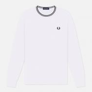 Мужской лонгслив  Twin Tipped, цвет белый, размер XL FRED PERRY