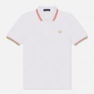 Мужское поло  Twin Tipped Tennis, цвет белый, размер L FRED PERRY