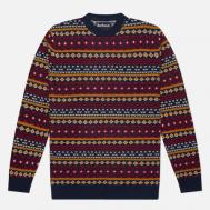 Мужской свитер  Easdale Fairisle Crew Neck, цвет синий, размер L Barbour