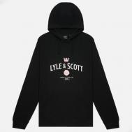 Мужская толстовка  Cheers Graphic Loopback Hoodie, цвет чёрный, размер M Lyle & Scott