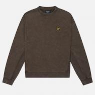 Мужская толстовка  Heavy Laundered Crew Neck, цвет чёрный, размер L Lyle & Scott