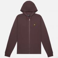Мужская толстовка  Loopback Cotton Full Zip Hoodie, цвет коричневый, размер XXL Lyle & Scott