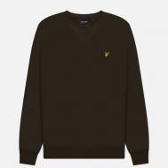Мужская толстовка  Crew Neck Regular Fit, цвет оливковый, размер S Lyle & Scott