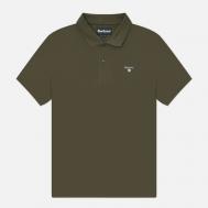 Мужское поло  Sports, цвет оливковый, размер XL Barbour