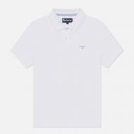 Мужское поло  Lightweight Sports, цвет белый, размер M Barbour