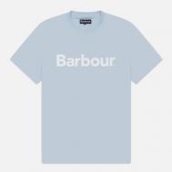 Мужская футболка  Big Printed Logo, цвет голубой, размер M Barbour