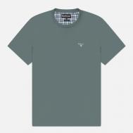 Мужская футболка  Tartan Sports, цвет зелёный, размер L Barbour