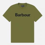 Мужская футболка  Big Printed Logo, цвет оливковый, размер S Barbour